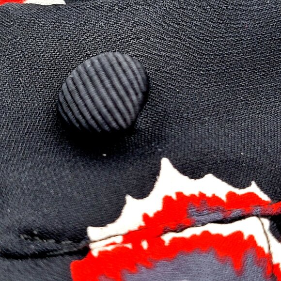 VTG Milly Silk Of New York Black Floral Print Button-Up Tunic Top Size 6 - Picture 9 of 14